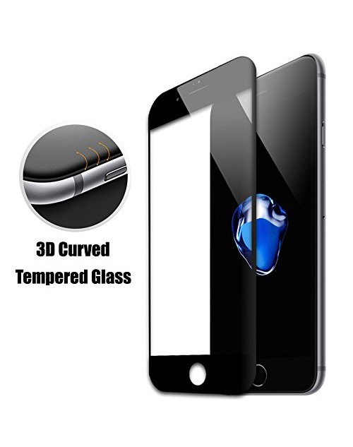 iPhone 6S Screen Protector, 3D Full Coverage High Clear Premium Tempered Glass for Apple iPhone 6S Plus, Easy and Bubble Free Installation (iPhone 6S, Black)